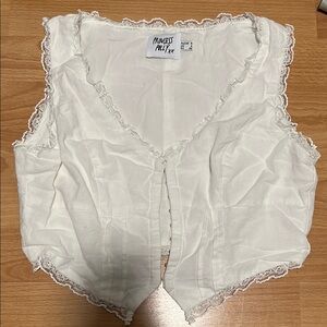 Princess Polly White Lace Trim Top